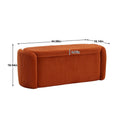 Banc de rangement capitonné en velours côtelé avec couvercle, pouf avec assise rembourrée douce, orange