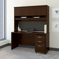 Bureau de 60 W avec huche et classeur mobile en merisier moka