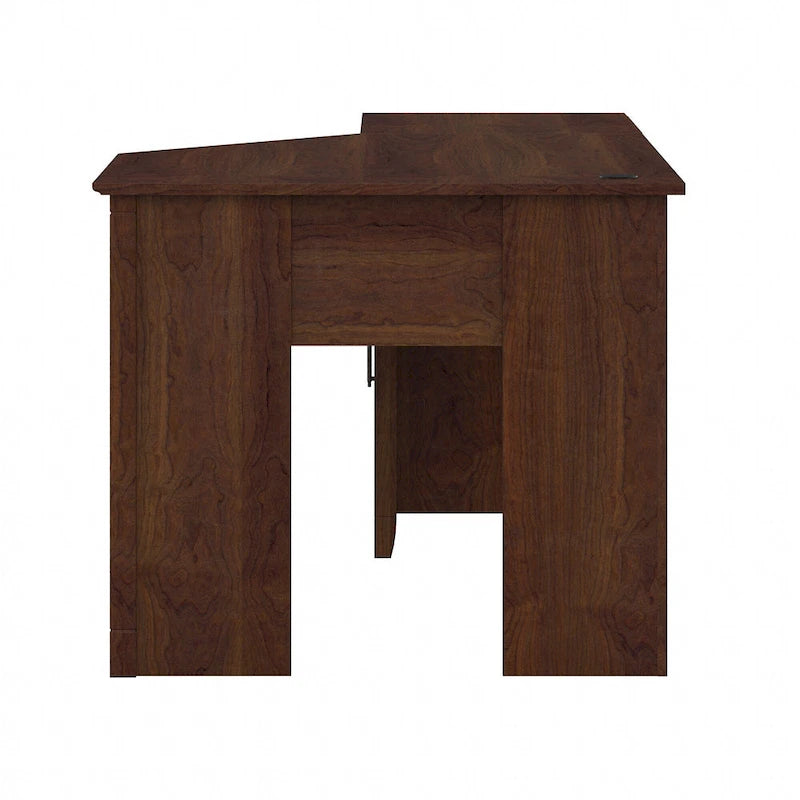 Bureau d'angle informatique 54W avec armoire de rangement et casier ouvert