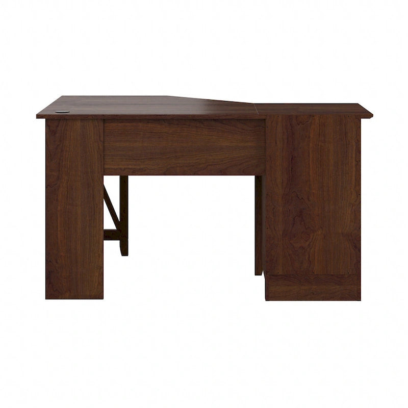 Bureau d'angle informatique 54W avec armoire de rangement et casier ouvert
