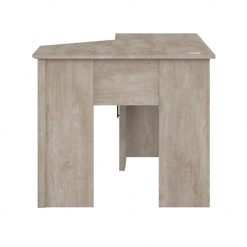 Bureau d'angle informatique 54W avec armoire de rangement et casier ouvert