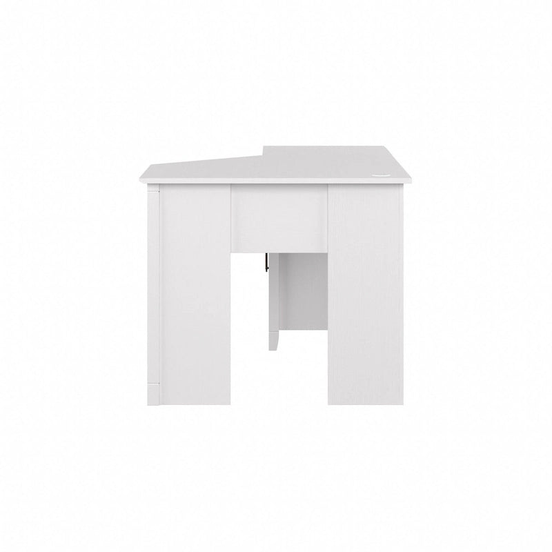 Bureau d'angle informatique 54W avec armoire de rangement et casier ouvert