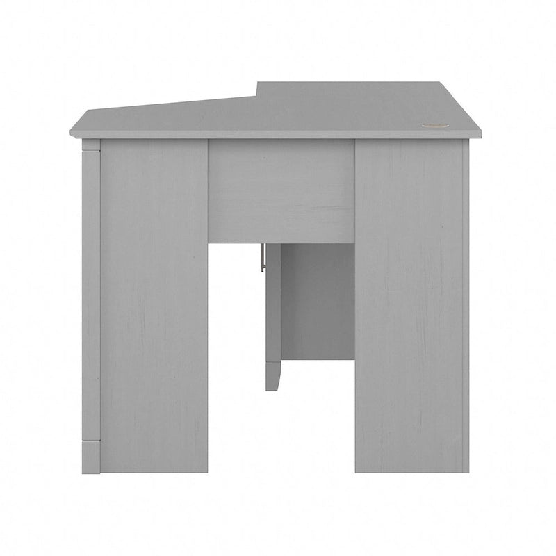 Bureau d'angle informatique 54W avec armoire de rangement et casier ouvert