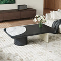 Table basse moderne en bois 51, Table de salon rectangulaire noire