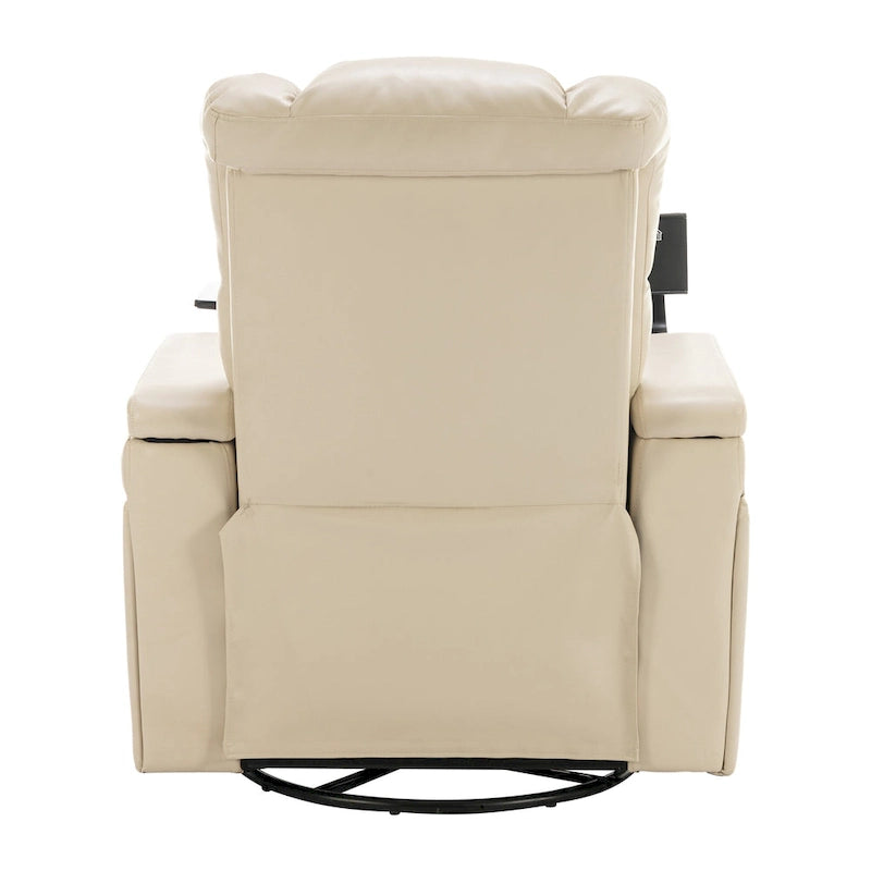 Fauteuil inclinable pivotant électrique avec plateau, porte-gobelet et port USB