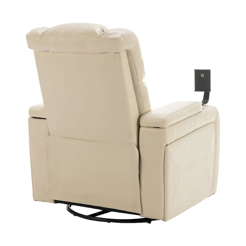 Fauteuil inclinable pivotant électrique avec plateau, porte-gobelet et port USB