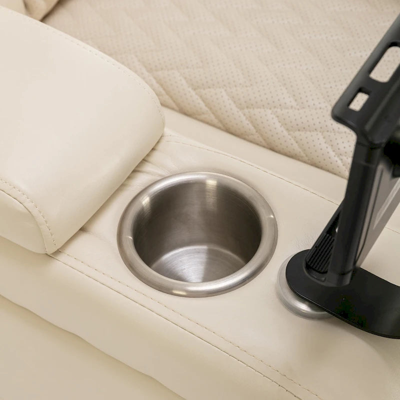 Fauteuil inclinable pivotant électrique avec plateau, porte-gobelet et port USB