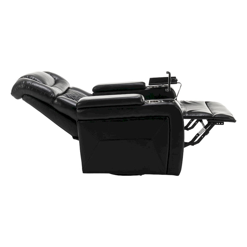 Fauteuil inclinable pivotant électrique avec plateau, porte-gobelet et port USB
