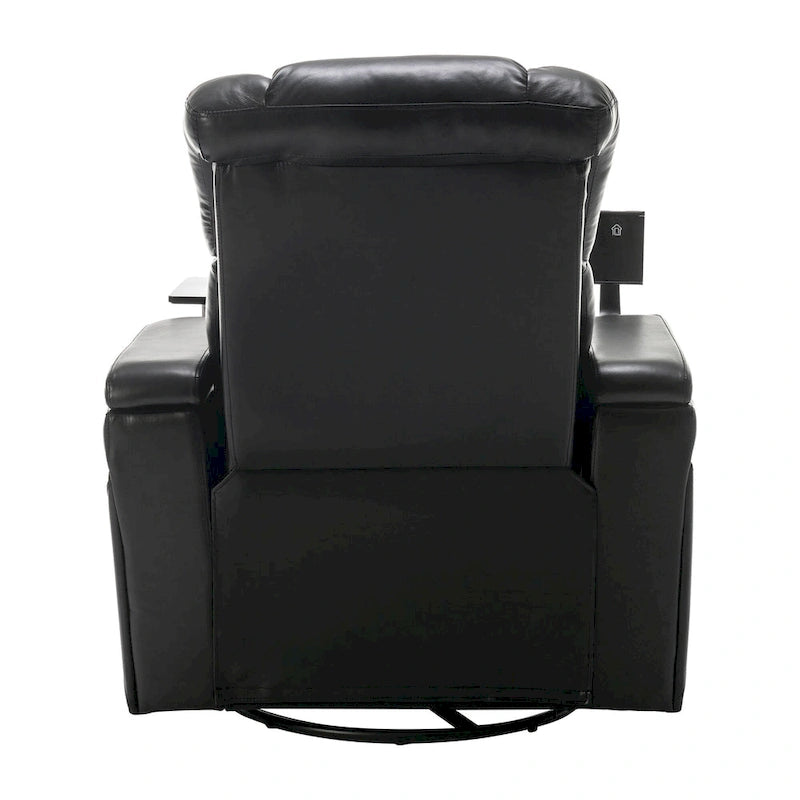 Fauteuil inclinable pivotant électrique avec plateau, porte-gobelet et port USB
