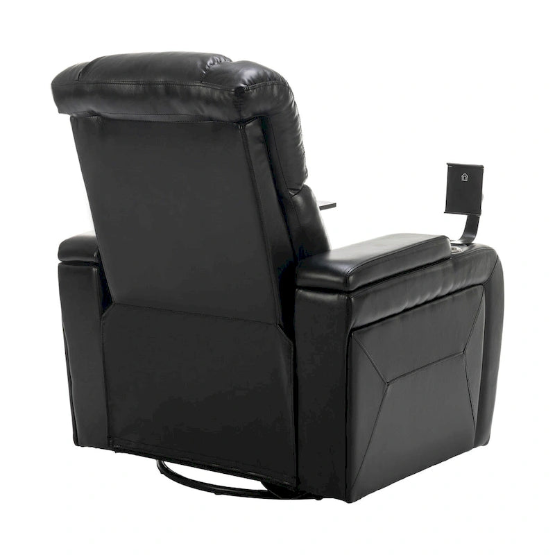 Fauteuil inclinable pivotant électrique avec plateau, porte-gobelet et port USB