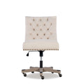 Solid Adjustable Plush Tufted Office Chair - 41.5 - Beige and Gray