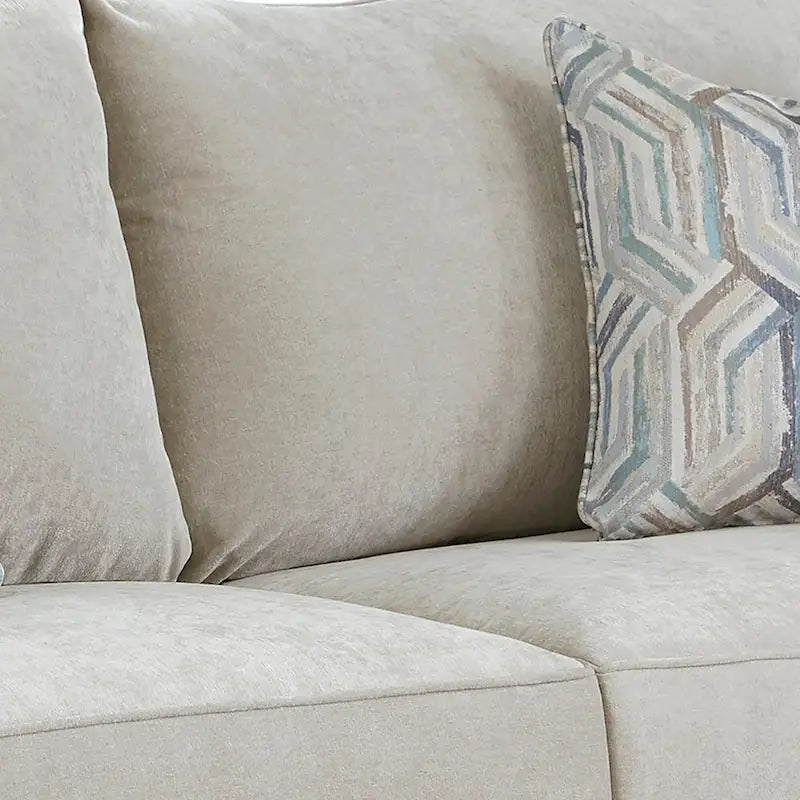 Canapé-lit en tissu gris avec matelas en mousse à mémoire de forme et coussins décoratifs