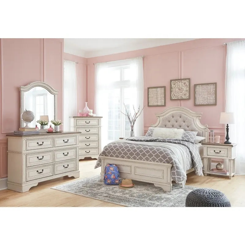 Commode Signature Design by Ashley Nettle Bank blanc ébréché