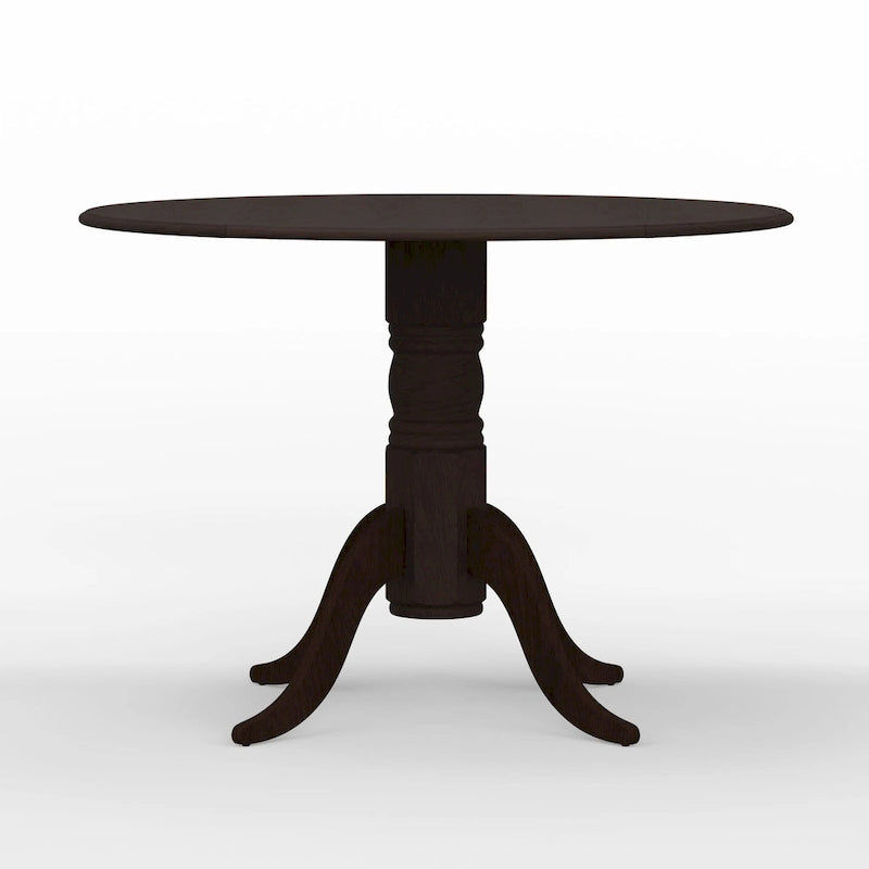 Table à manger ronde à rallonges, blanche et bois naturel