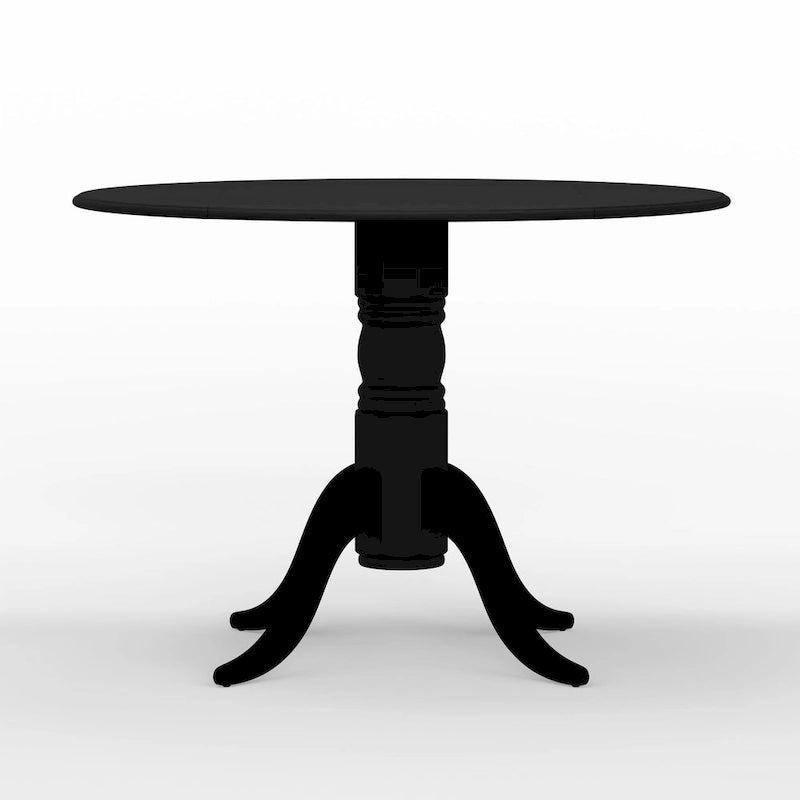Table à manger ronde à rallonges, blanche et bois naturel