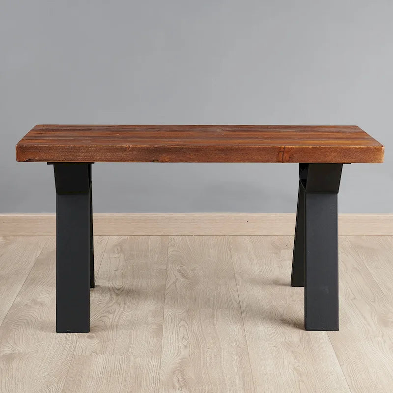 Pied de table en métal noir robuste en forme de A, style Mid-Century Modern