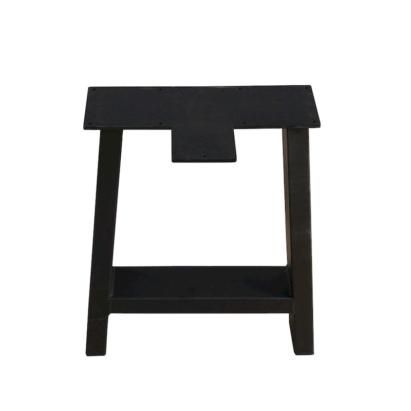 Pied de table en métal noir robuste en forme de A, style Mid-Century Modern