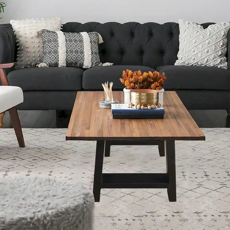 Pied de table en métal noir robuste en forme de A, style Mid-Century Modern