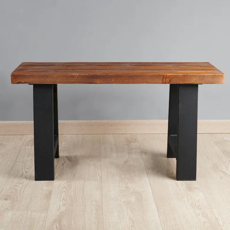 Pied de table en métal noir robuste en forme de A, style Mid-Century Modern