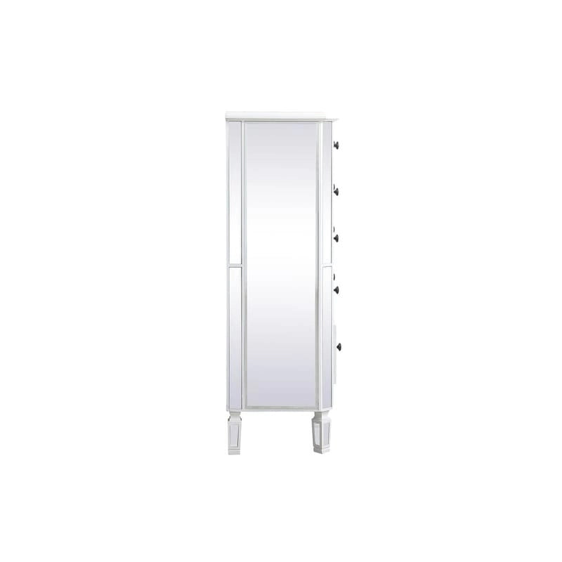 Commode à 5 tiroirs avec miroir Argent Noir Blanc antique