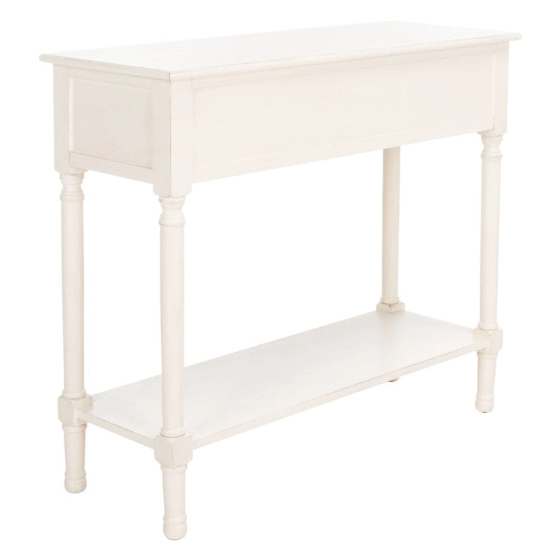 Console 2 tiroirs avec motif à chevrons et étagère inférieure ouverte