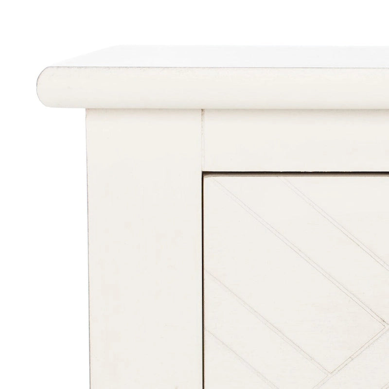 Console 2 tiroirs avec motif à chevrons et étagère inférieure ouverte