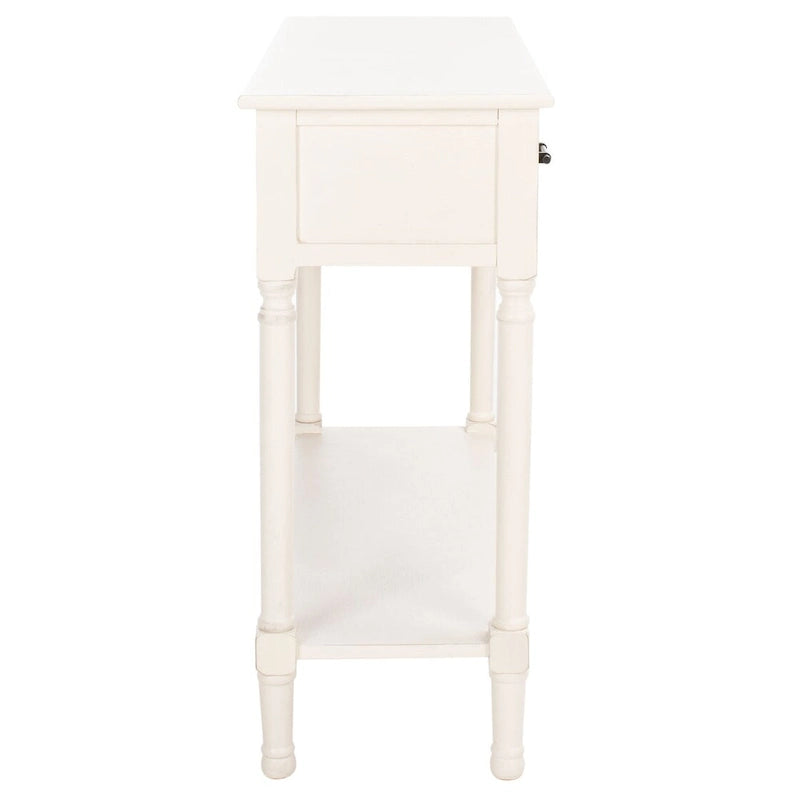 Console 2 tiroirs avec motif à chevrons et étagère inférieure ouverte