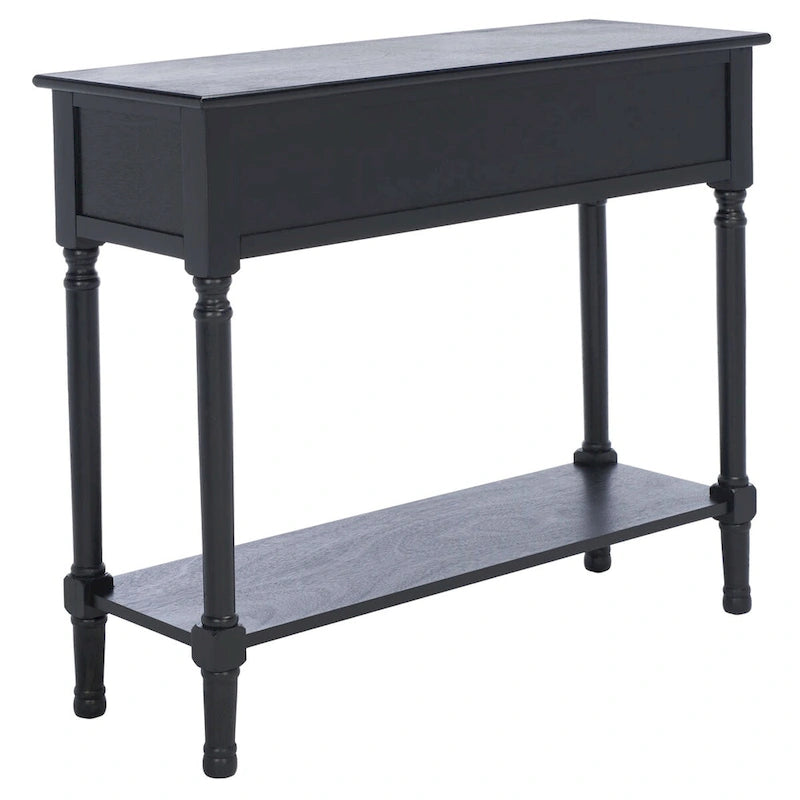Console 2 tiroirs avec motif à chevrons et étagère inférieure ouverte