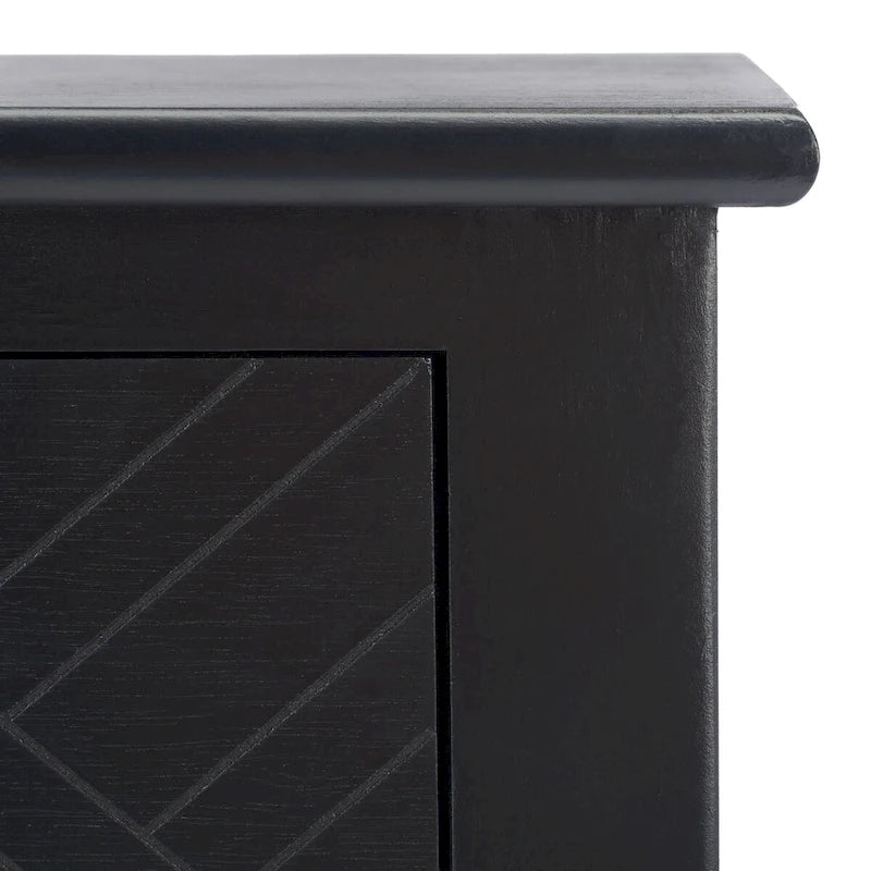 Console 2 tiroirs avec motif à chevrons et étagère inférieure ouverte