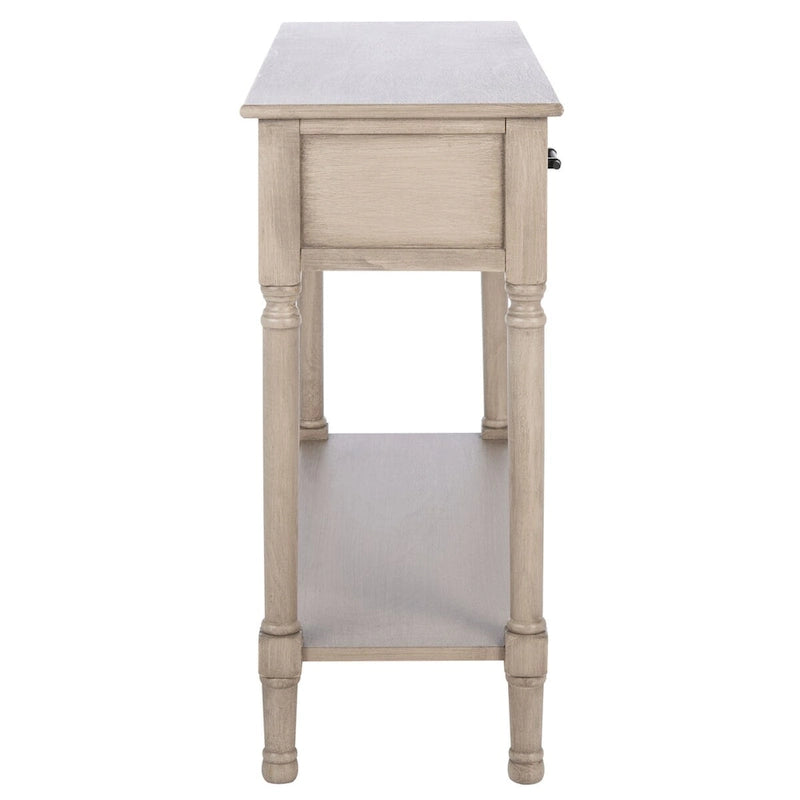 Console 2 tiroirs avec motif à chevrons et étagère inférieure ouverte