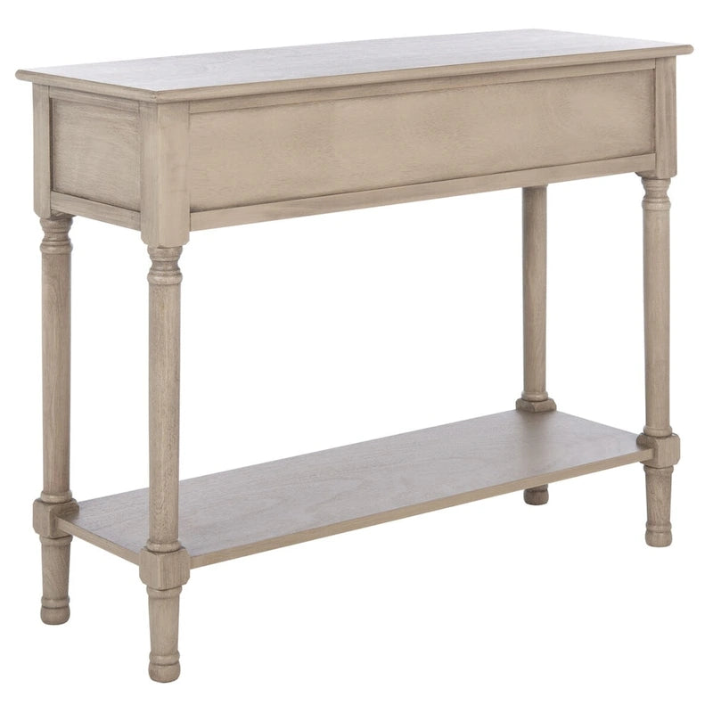 Console 2 tiroirs avec motif à chevrons et étagère inférieure ouverte