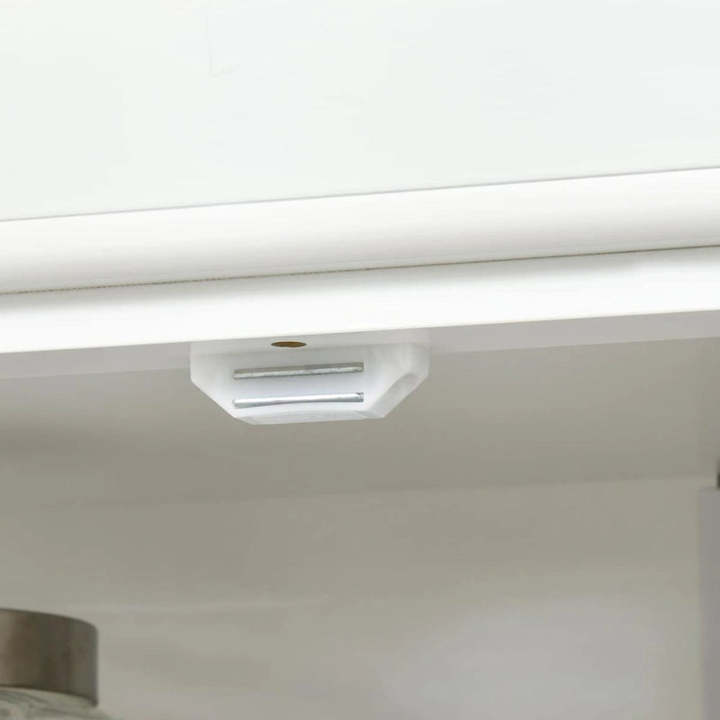 Meuble de rangement haut de cuisine avec 4 portes et étagères réglables Noir Blanc