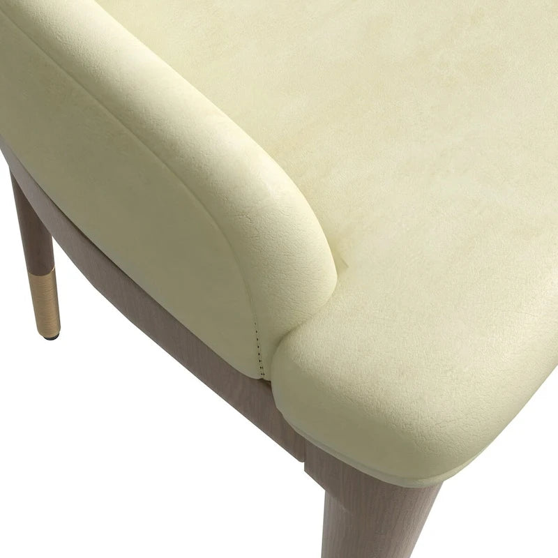 Chaise de salle à manger à dossier haut en cuir avec pieds en hévéa, gris foncé