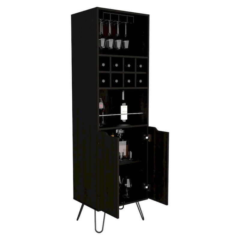 Meuble Bar pour Cuisine, Salle à Manger, Salon, Noir