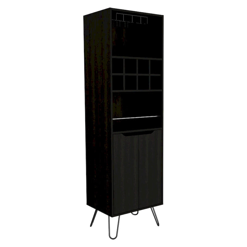 Meuble Bar pour Cuisine, Salle à Manger, Salon, Noir